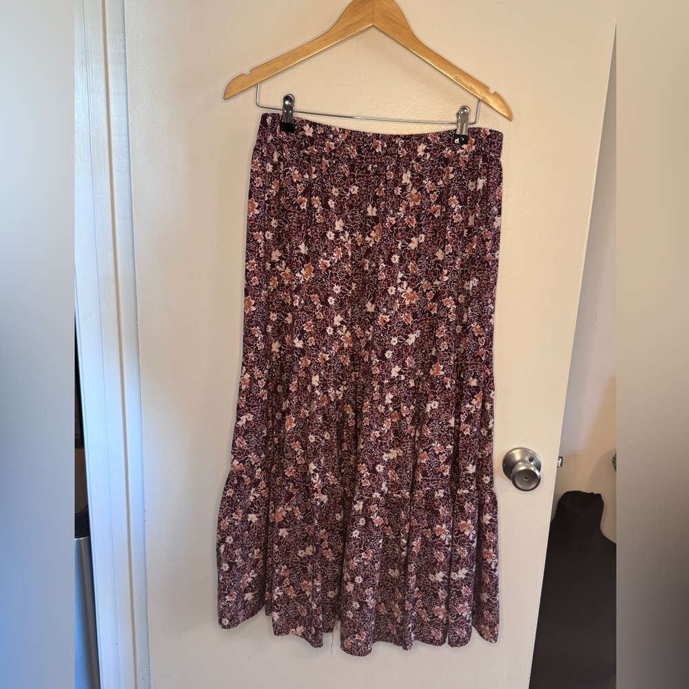 Sonoma Boho Floral Maxi Skirt - Purple and White large